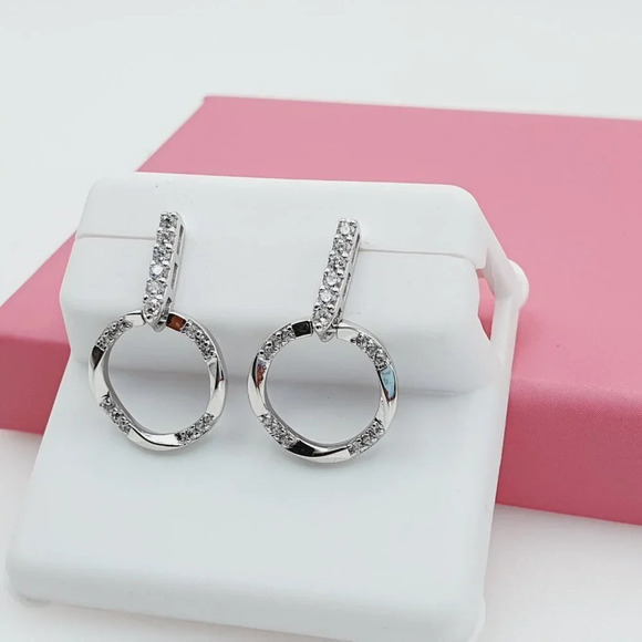 - "925 Sterling Silver Cubic Zirconia Earrings, U19254701 - Picture 4 of 11